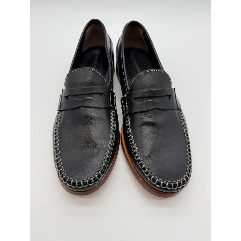 Johnston & Murphy Penny Loafers Mens 12M Black Excellent Sheepskin Leather Sole